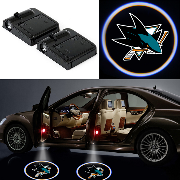 2 Wireless LED Laser San Jose Sharks Car Door Light