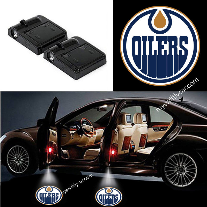 2 Wireless LED Laser Edmonton Oilers Shadow Car Door Light