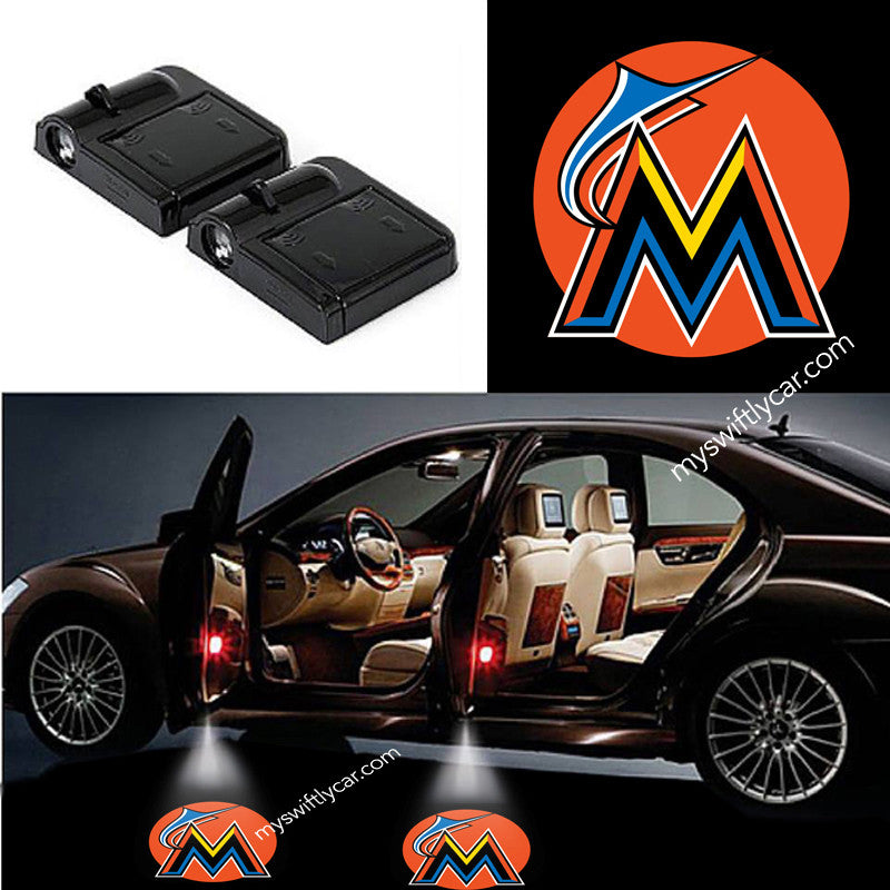 Miami Marlins best cheapest free wireless car light logo led