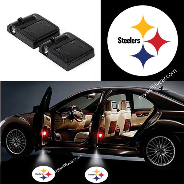 2 Wireless LED Laser Steelers Shadow Car Door Light