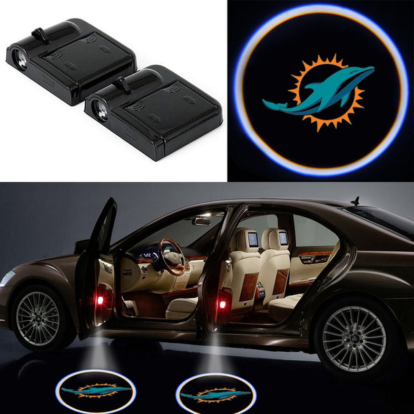 2 Wireless LED Laser Miami Dolphins Car Door Light