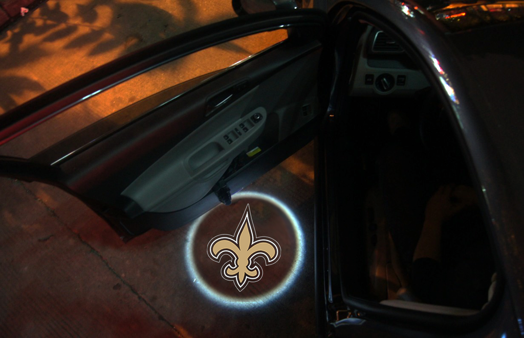 2 Wireless LED Laser New Orleans Saints Shadow Car Door Light