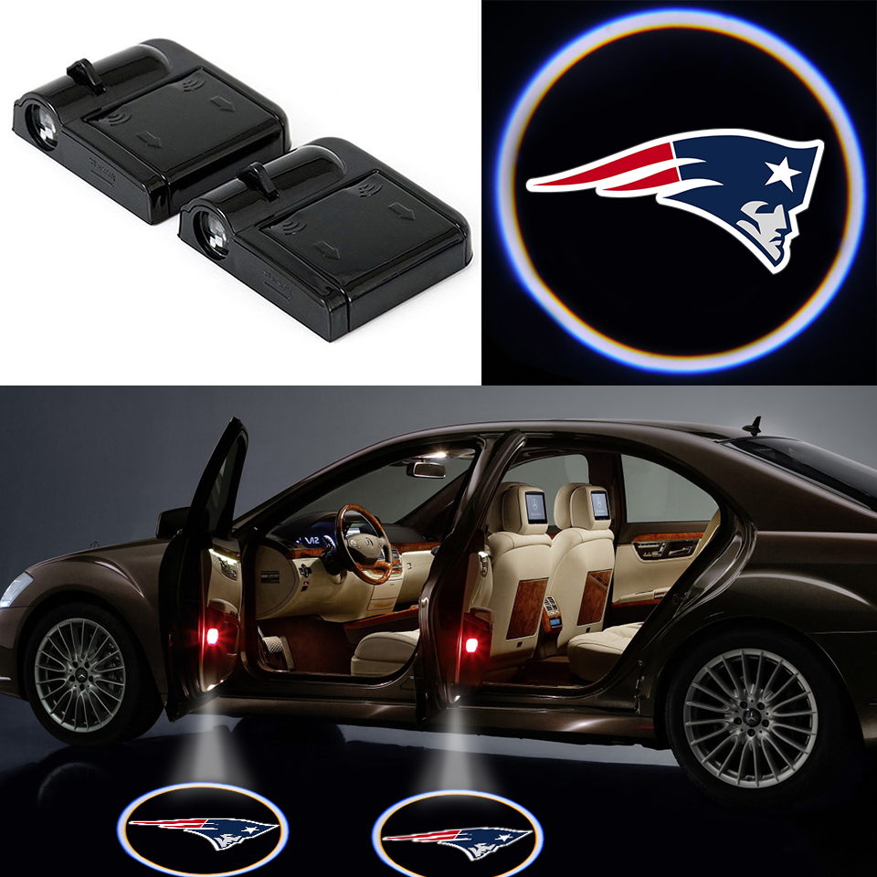 2 Wireless LED Laser Patriots Car Door Light