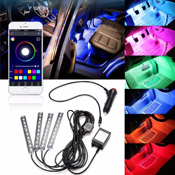 Multicolor Interior Car LED Lights with Phone Control (Wireless App)