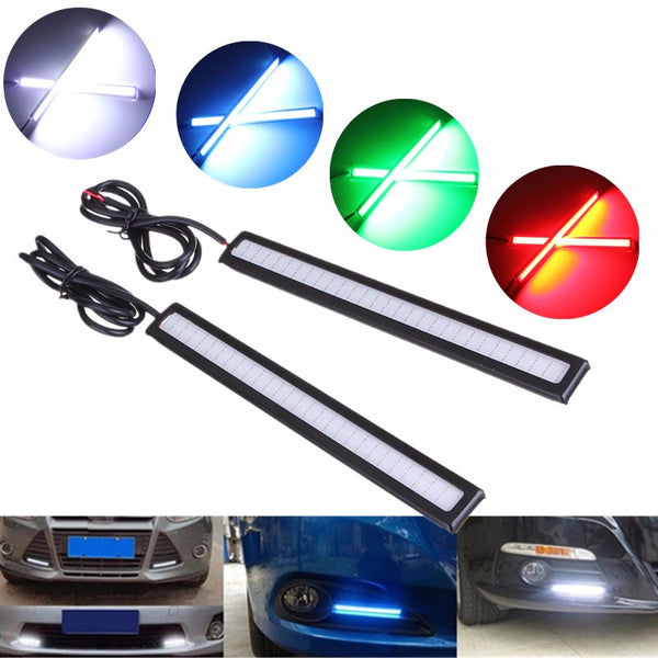 2pcs 14cm Car COB LED Daytime Running Light External Lights DRL Fog Head Lamp White/Blue/Ice Blue/Red Car Styling DC12V