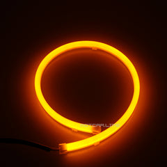 (White+Yellow) Flexible Headlight Daytime Lamp Switchback Strip Angel Eye Decorative Light With Turn Signal