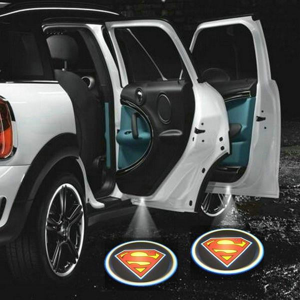 2 Wireless LED Laser Superman Car Door Light